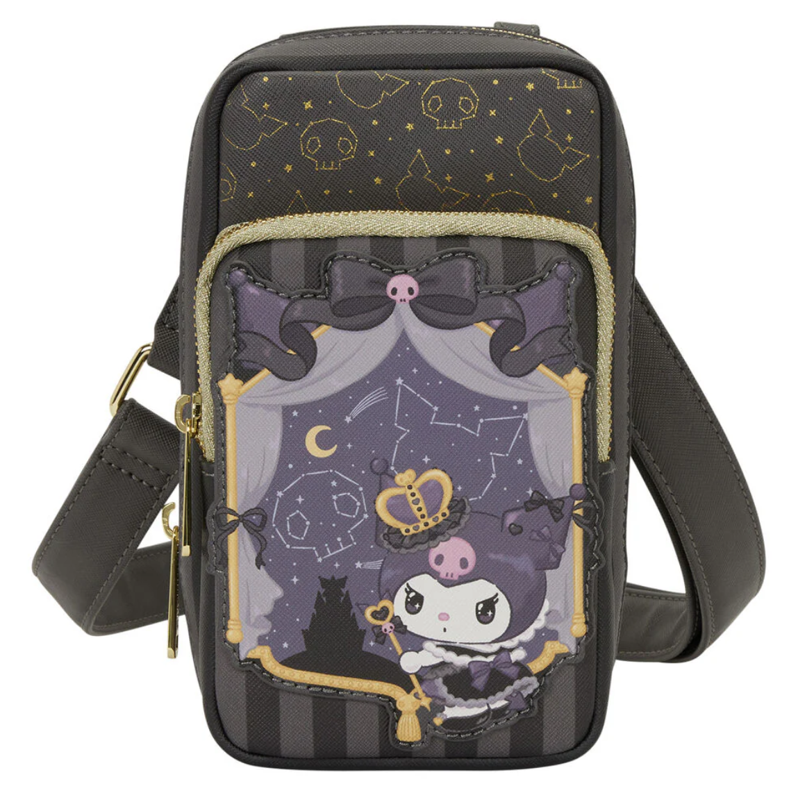 Bolso Bandolera + Monedero 20th Anniversary Kuromi Hello Kitty Loungefly - Imagen 5