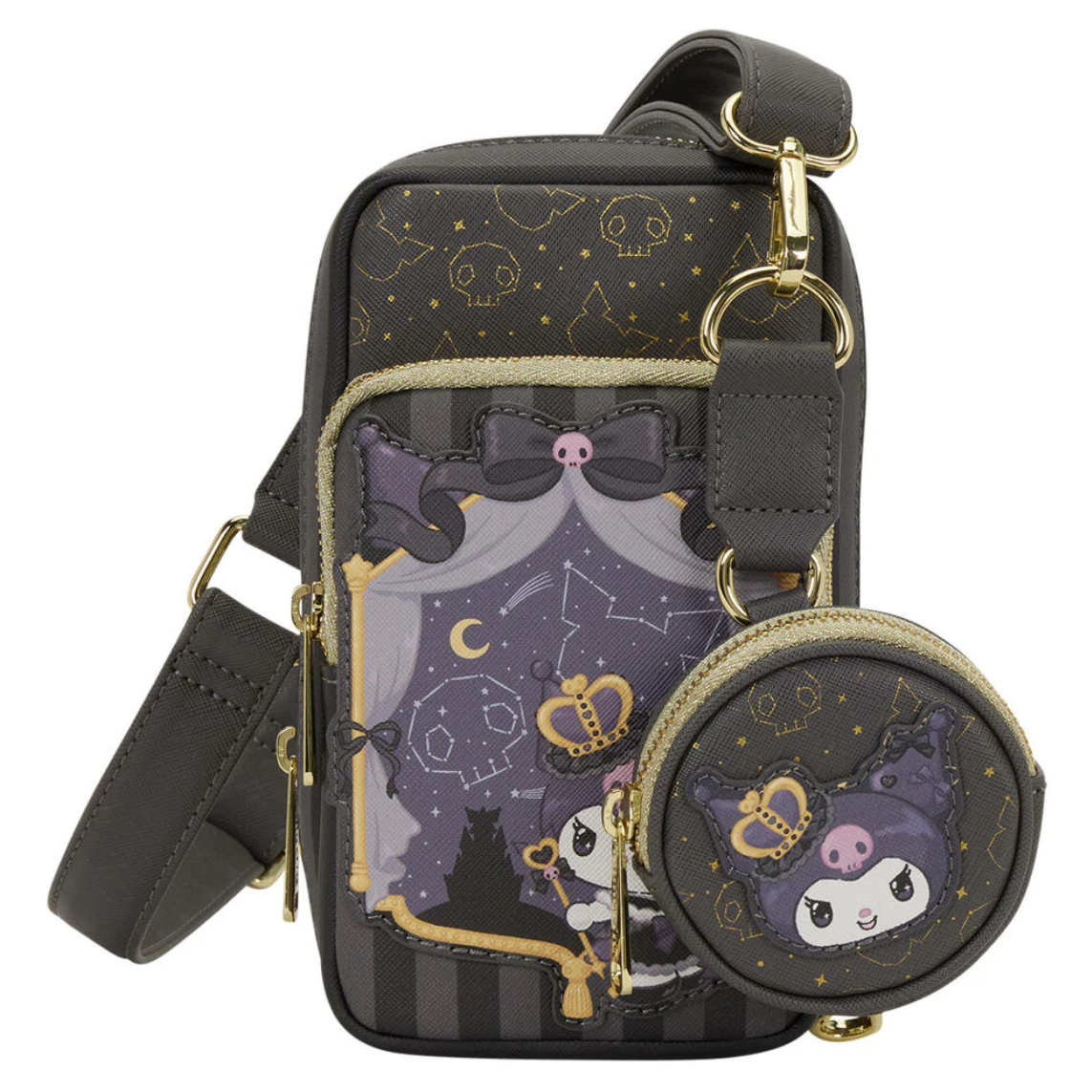 Bolso Bandolera + Monedero 20th Anniversary Kuromi Hello Kitty Loungefly